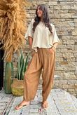 Kiti Paisley Damask 7/8 Barrel Leg Pant Walnut